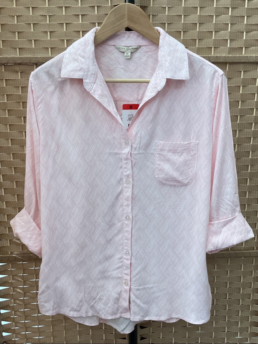 JACHS Girlfriend Light Pink Women's Button-Down Shirt